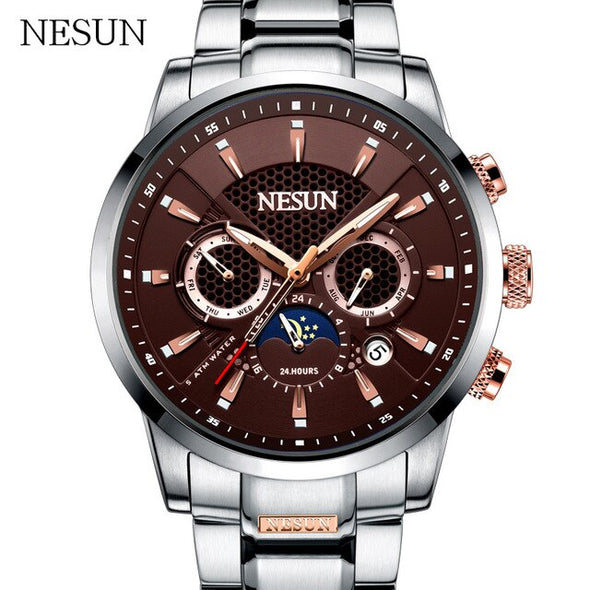 NESUN New Waterproof Swimming Sports Watches Men Automatic Mechanical Luminous Wristwatches Fashion Clock Male Relogio Masculino