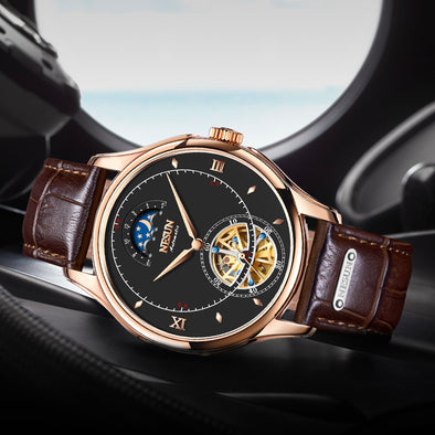 NESUN Automatic Mechanical Hollow Watch Men Waterproof Top Luxury Brand Sports Watches Mens Fashion Wrist Watch Montre Homme