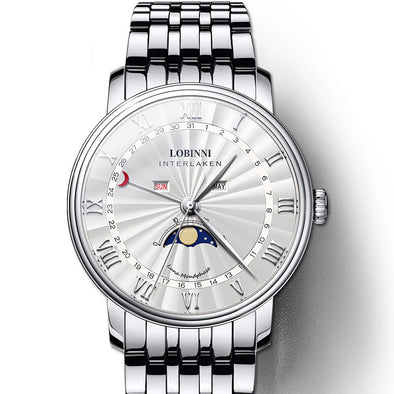 LOBINNI Watch Men Luxury Brand Switzerland Men Watches Sapphire Waterproof Moon Phase reloj hombre Japan Miyota Movement L3603M3