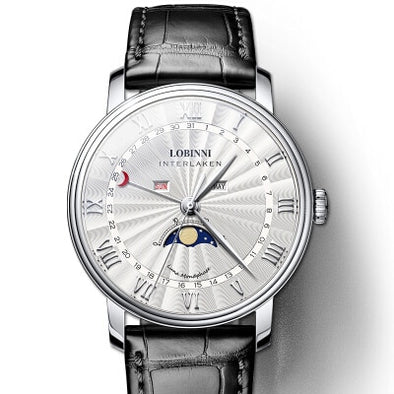 LOBINNI Watch Men Luxury Brand Switzerland Men Watches Sapphire Waterproof Moon Phase reloj hombre Japan Miyota Movement L3603M3