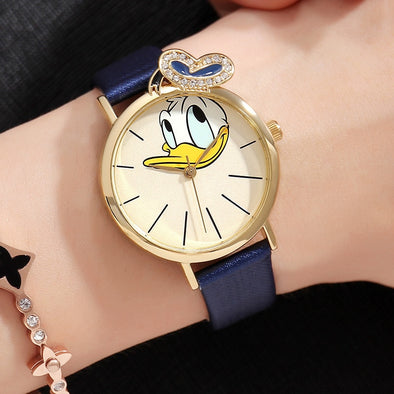 Disney Donald Duck Animal Shape Kids Watches Original New Quartz Movt Leather Strap Nickle Free Healthy Gift For Child  MK-11142