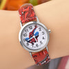 SpiderMan Watch Cute Cartoon Watch Kids Watches Boys Christmas Gift  Leather Quartz Watch