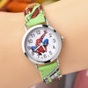 SpiderMan Watch Cute Cartoon Watch Kids Watches Boys Christmas Gift  Leather Quartz Watch