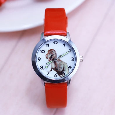 2018 famous children boys cute cool cartoon dinosaur quartz gift watches kids sports luminous hands leather clock montre enfant