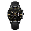 CUENA Men Wrist Watch Sport Stainless Steel Case Leather Band Quartz Analog man watches men watches quartzo day date watch male