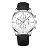 CUENA Men Wrist Watch Sport Stainless Steel Case Leather Band Quartz Analog man watches men watches quartzo day date watch male