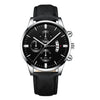 CUENA Men Wrist Watch Sport Stainless Steel Case Leather Band Quartz Analog man watches men watches quartzo day date watch male