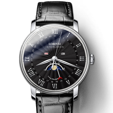 Switzerland Luxury Brand Men's Watch LOBINNI Watch Men Sapphire Waterproof Moon Phase reloj hombre Japan Miyota Movement L3603M5