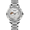 LOBINNI Mens Business Sport 50M Waterproof Steel Strap TACHYMETER Dial Automatic Mechanical Wrist Watch With 24 Hour Format