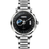 LOBINNI Mens Business Sport 50M Waterproof Steel Strap TACHYMETER Dial Automatic Mechanical Wrist Watch With 24 Hour Format