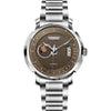 LOBINNI Mens Business Sport 50M Waterproof Steel Strap TACHYMETER Dial Automatic Mechanical Wrist Watch With 24 Hour Format