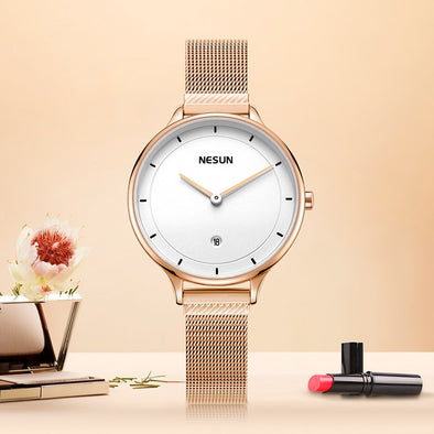 Switzerland Top Luxury Brand Nesun Women's Watches Japan Import Quartz Watch Women Relogio Feminino Diamond Wristwatches N8806-1
