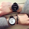 New arrival fashion couple watches black and white simple casual wristwatch men women trendy leather quartz watch relogio gift