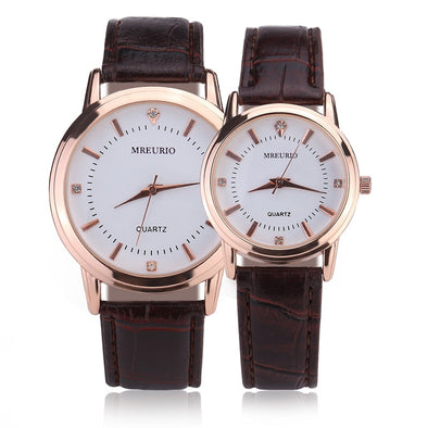 Leather Lover's Watches Simple Elegant 12 Roman Numerals Black Waterproof Couple Watch Gifts for Men Women Clock Pareja Pair