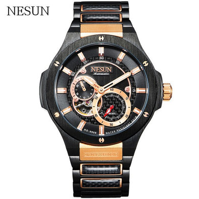 NESUN Men Fashion Business Automatic Mechanical Wristwatches Full Steel Sapphire Waterproof Sport Watches Male Relogio Masculino