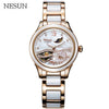 NESUN Women Hollow Automatic Mechanical Watches Luxury Brand Clock Waterproof Fashion Moon Phase Wrist Watch Ladies Reloj Mujer