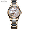 NESUN Women Hollow Automatic Mechanical Watches Luxury Brand Clock Waterproof Fashion Moon Phase Wrist Watch Ladies Reloj Mujer