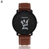 Newest Couple Queen King Crown Fuax Leather Quartz Analog Wrist Watch Chronograph 2017 Wom reloj mujer