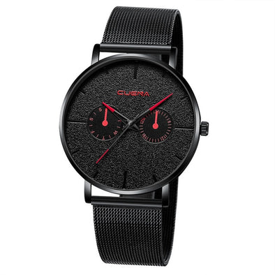 CUENA Fashion Casual Luxury Top Brand Men Watches Stainless Steel Dial Business Bracele Mens Clock Quartz Watches reloj hombre