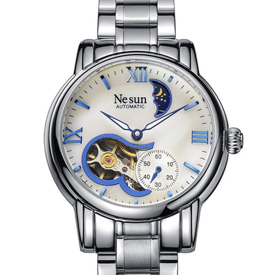 Switzerland New Luxury Brand Nesun Hollow Women Watch Automatic Self-Wind Stainless steel Clock Waterproof Watches women N9061-4