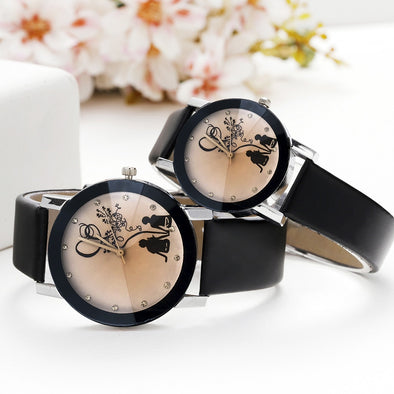 2019 hot sale back belt belt couple table Casual romantic style mini smoke yellow mirror alloy case set rhinestone quartz watch