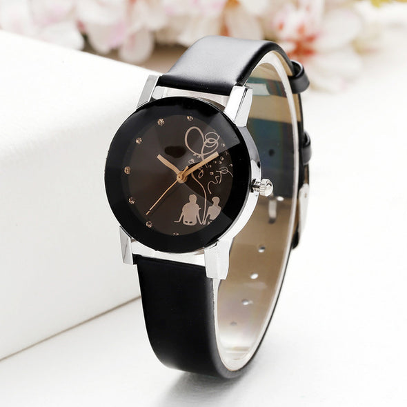 2019 hot sale back belt belt couple table Casual romantic style mini smoke yellow mirror alloy case set rhinestone quartz watch