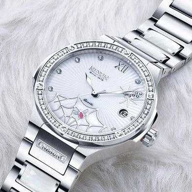 Switzerland Luxury Brand Watch Women NESUN Women's Watches Quartz Relogio Feminino Spider Clock Diamond Wristwatches N9910-2